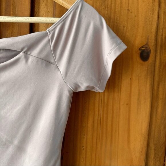 NWT Forever 21 Off Shoulder Short Sleeve Bodysuit Double Lined Thong Mauve - L - Picture 2 of 12